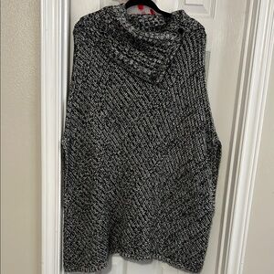 Banana Republic Black and Gray Cowl Neck Sweater